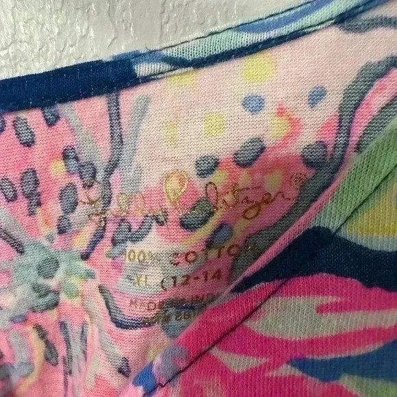 230. Lilly Pulitzer Girls Azel Romper Nauti Navy Capri Soleil size 12-14 - Picture 4 of 4